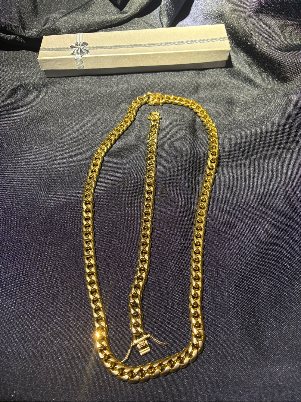 Gold-Tone Curb Chain Necklace and Bracelet Set - Men Accessories